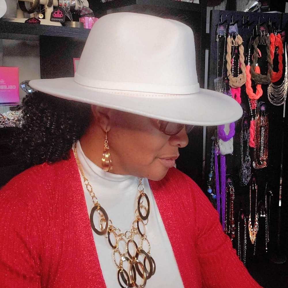 White Fedora Hat - image 1